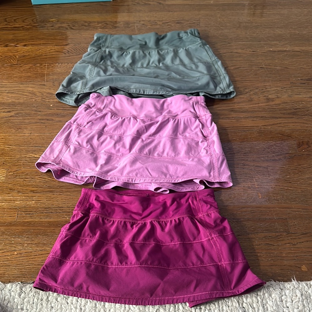 lululemon athletica Mini Skirt Set - Gray, Pink, and Purple